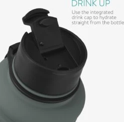 Navaris Fitness Drinkfles 1,3 Liter - Lichte Waterfles Van Roestvrij Staal Grijs - Grote Grijze Waterfles RVS Voor Sport, Fitness, Yoga En Kamperen -Waterfles Voor Buiten 1200x1185 2