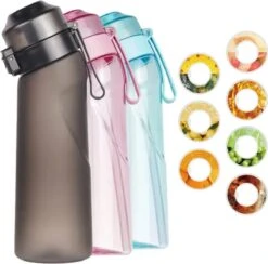 GENNIO Geurwater Drinkfles Waterfles | Roze | Inclusief 2 Smaak Geur Pods | 650 ML | Drinkfles Waterfles | Starterskit | BPA Vrij