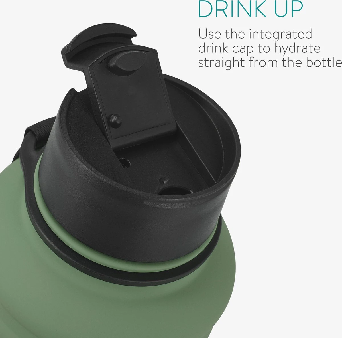 Navaris Fitness Drinkfles 1,3 Liter - Lichte Waterfles Van Roestvrij Staal Groen - Grote Waterfles RVS Voor Sport, Fitness, Yoga En Kamperen 8 Navaris Fitness Drinkfles 1,3 Liter - Lichte Waterfles Van Roestvrij Staal Groen - Grote Waterfles RVS Voor Sport, Fitness, Yoga En Kamperen - Afbeelding 6