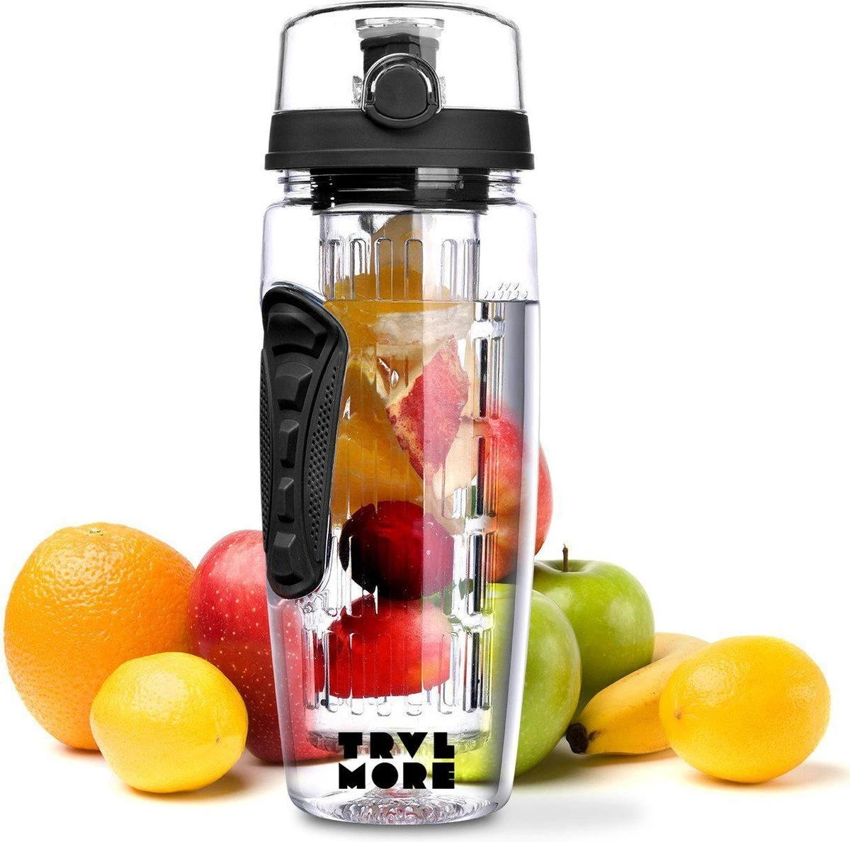 Merkloos Waterfles - Drinkfles - Waterfles Met Fruit Infuser – Zwart - 900ML 3 Merkloos Waterfles - Drinkfles - Waterfles Met Fruit Infuser – Zwart - 900ML
