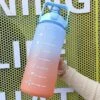 Drinkfles-2L Grote Capaciteit Waterfles Stro Cup Hoge Temperatuur Plastic Water Cup Tijd Schaal Frosted Outdoor Sport Student Paar Cup -Waterfles Voor Buiten 1200x1192