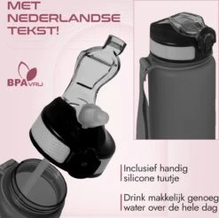 Gluxury Luxe Motivatie Waterfles - Nederlandse Tekst - Drinkfles Met Rietje - 1 Liter Drinkfles - Waterfles Met Tijdmarkering - Inc E-book - Zwart 13 Gluxury Luxe Motivatie Waterfles - Nederlandse Tekst - Drinkfles Met Rietje - 1 Liter Drinkfles - Waterfles Met Tijdmarkering - Inc E-book - Zwart -Waterfles Voor Buiten 1200x1193 2
