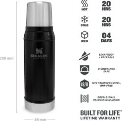 Stanley The Legendary Classic Bottle 0,75L - Thermosfles - Matte Black 23 Stanley The Legendary Classic Bottle 0,75L - Thermosfles - Matte Black -Waterfles Voor Buiten 1200x1196 3