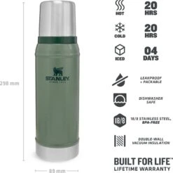 Stanley The Legendary Classic Bottle 0,75L - Thermosfles - Hammertone Green 24 Stanley The Legendary Classic Bottle 0,75L - Thermosfles - Hammertone Green -Waterfles Voor Buiten 1200x1196 5