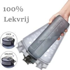 Merkloos Motivatie Waterfles Met Tijdmarkering | Sport Waterfles | Drinkfles Met Rietje | Tritan Waterfles | Lekvrije Sportfles | 1 Liter Waterfles | Motivatie Waterflessen | Motiverende Drinkfles | Drinkflessen | BPA Vrij | Cadeau | Zwart -Waterfles Voor Buiten 1200x1198 10