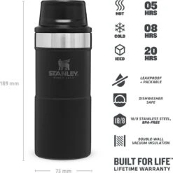 Stanley Trigger-Action Travel Mug 0.35L - Thermosfles - Matt Black -Waterfles Voor Buiten 1200x1198 25