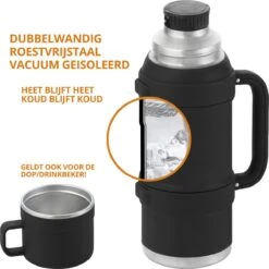 MacGyver RVS Thermoskan 1.5 Ltr – RVS Thermosbeker 0,55 Ltr - Langdurig Warm/koud - Zwart -Waterfles Voor Buiten 1200x1198 26