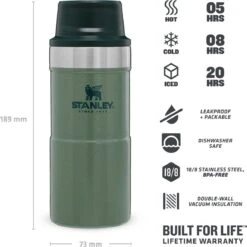 Stanley Trigger-Action Travel Mug 0.35L - Thermosfles - Hammertone Green -Waterfles Voor Buiten 1200x1198 28