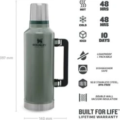 Stanley The Legendary Classic Bottle 1,40L - Thermosfles - Hammertone Green -Waterfles Voor Buiten 1200x1198 30