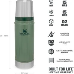 Stanley The Legendary Classic Bottle 0,47L - Thermosfles - Hammertone Green -Waterfles Voor Buiten 1200x1199 20