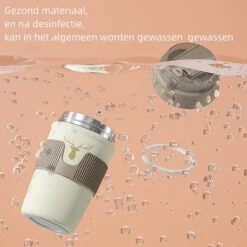 Floraweg Cup - Drinkbeker To GO- Lekvrij Dubbelwandig ,RVS 316, Thermosbeker Koffiebeker- Koffie En Thee - 400ml Waarschuw En Koud Drankje- Grijs -Waterfles Voor Buiten 1200x1200 1087