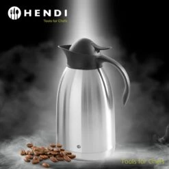 Hendi Thermoskan 2 Liter - Isoleerkan Met Drukknop - Zwart - Ø14,5x(H)26cm -Waterfles Voor Buiten 1200x1200 1206