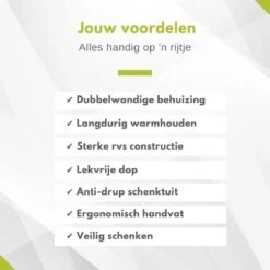 Hendi Thermoskan 1,5 Liter - Isoleerkan Met Drukknop - Zwart - Ø14,5x(H)23cm -Waterfles Voor Buiten 1200x1200 1218