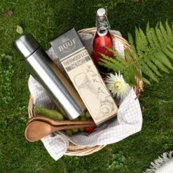 BUUF™️ Thermosfles 1 Liter - Isoleerfles - Thermosbeker - 24u/koud, 8u/warm - RVS - Zilver -Waterfles Voor Buiten 1200x1200 1276