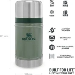 Stanley The Legendary Classic Food Jar 0,7L - Thermosfles - Hammertone Green -Waterfles Voor Buiten 1200x1200 1356