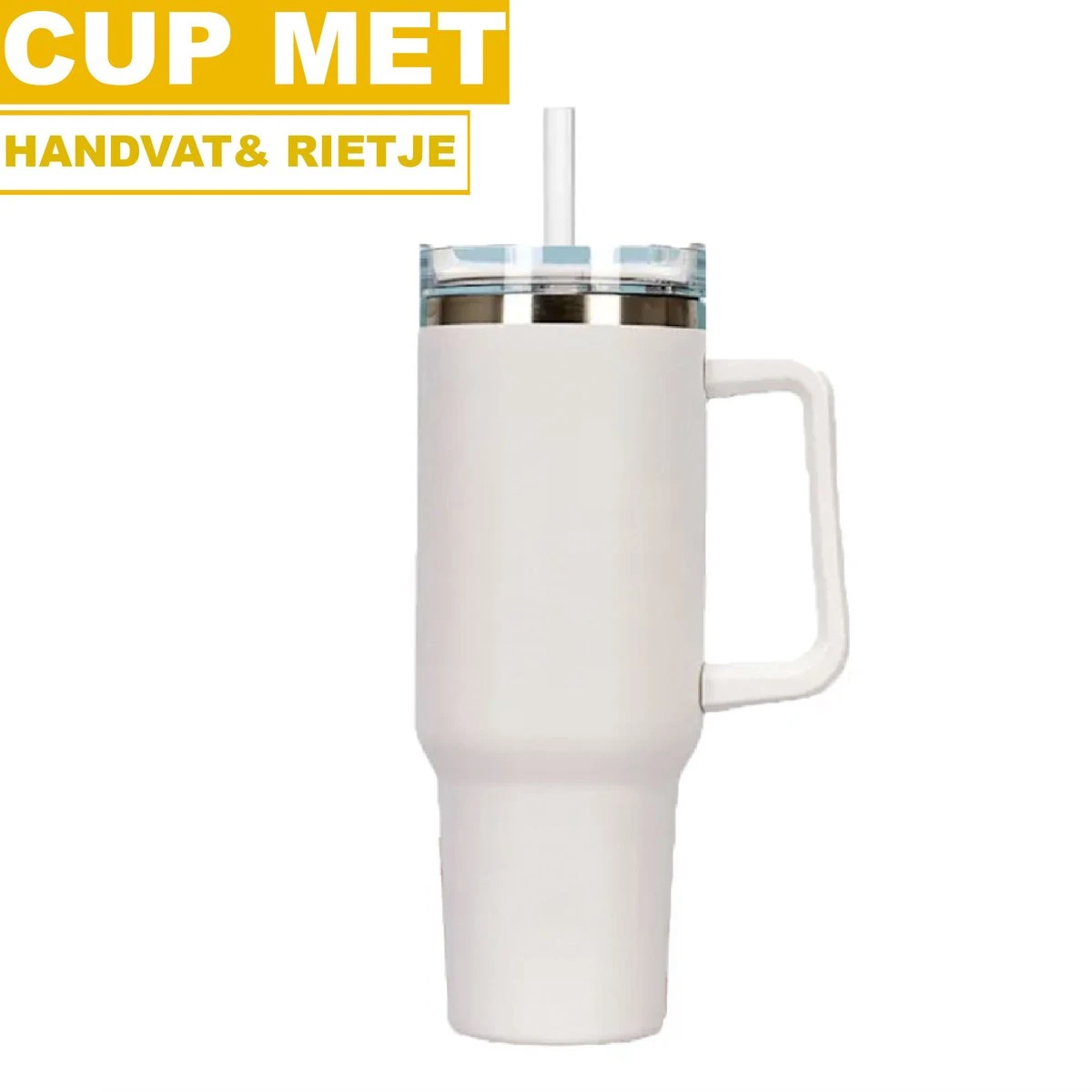 Drinkbeker - Drinkfles - Waterfles - Bidon - Cup With Straw - Tumbler Met Rietje - Thermosbeker - Handvaten - Met Rietje Volwassenen - Kinderen - 1200ML - 1 Liter - Thermosfles - RVS Fles - Cup To Go - Deksel - Koffie To Go - Ijskoffie Beker - Handle 5 Drinkbeker - Drinkfles - Waterfles - Bidon - Cup With Straw - Tumbler Met Rietje - Thermosbeker - Handvaten - Met Rietje Volwassenen - Kinderen - 1200ML - 1 Liter - Thermosfles - RVS Fles - Cup To Go - Deksel - Koffie To Go - Ijskoffie Beker - Handle - Afbeelding 3