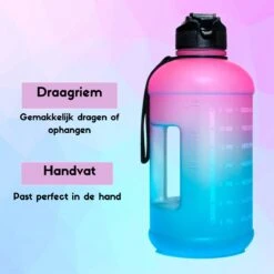 Quality Needz - Waterfles - Drinkfles Met Rietje - Stevig Handvat - 2 Liter - Sportfles - Waterfles Met Tijdmarkeringen - Water Bottle - Waterfles Met Rietje -Waterfles Voor Buiten 1200x1200 204