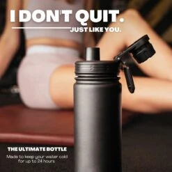 Drinkfles 2 Liter Met Rietje Waterjug Volwassenen - Complete Set - RVS 2L - 24uur Koud/12 Uur Warm - Zwart -Waterfles Voor Buiten 1200x1200 211