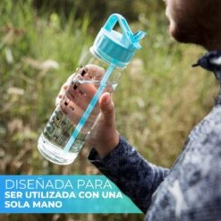 HYDRATE 900ml Drinkfles Met Tijdmarkeringen - Sport Waterfles Met Rietje, BPA-vrije Drinkfles Rietje Van Tritan Ideaal Voor Sportschool, Kantoor, Wandelen, Fitness, Sportfles (Hemelsblauw) -Waterfles Voor Buiten 1200x1200 248