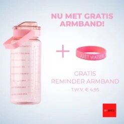 By Bresi - Waterfles 2 Liter Roze Transparant - Gratis Armband - Waterfles Met Rietje - Grote Waterfles - Sportbidon - Twee Liter Waterfles - Sportfles - Sportfles Fitness - Bottle 2 Liter- Drinkfles - Schenkfles - Drinkbus - Armband - Waterflessen -Waterfles Voor Buiten 1200x1200 273