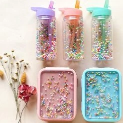 Drinkfles Macaron Popsicles Coral - Petit Monkey -Waterfles Voor Buiten 1200x1200 297