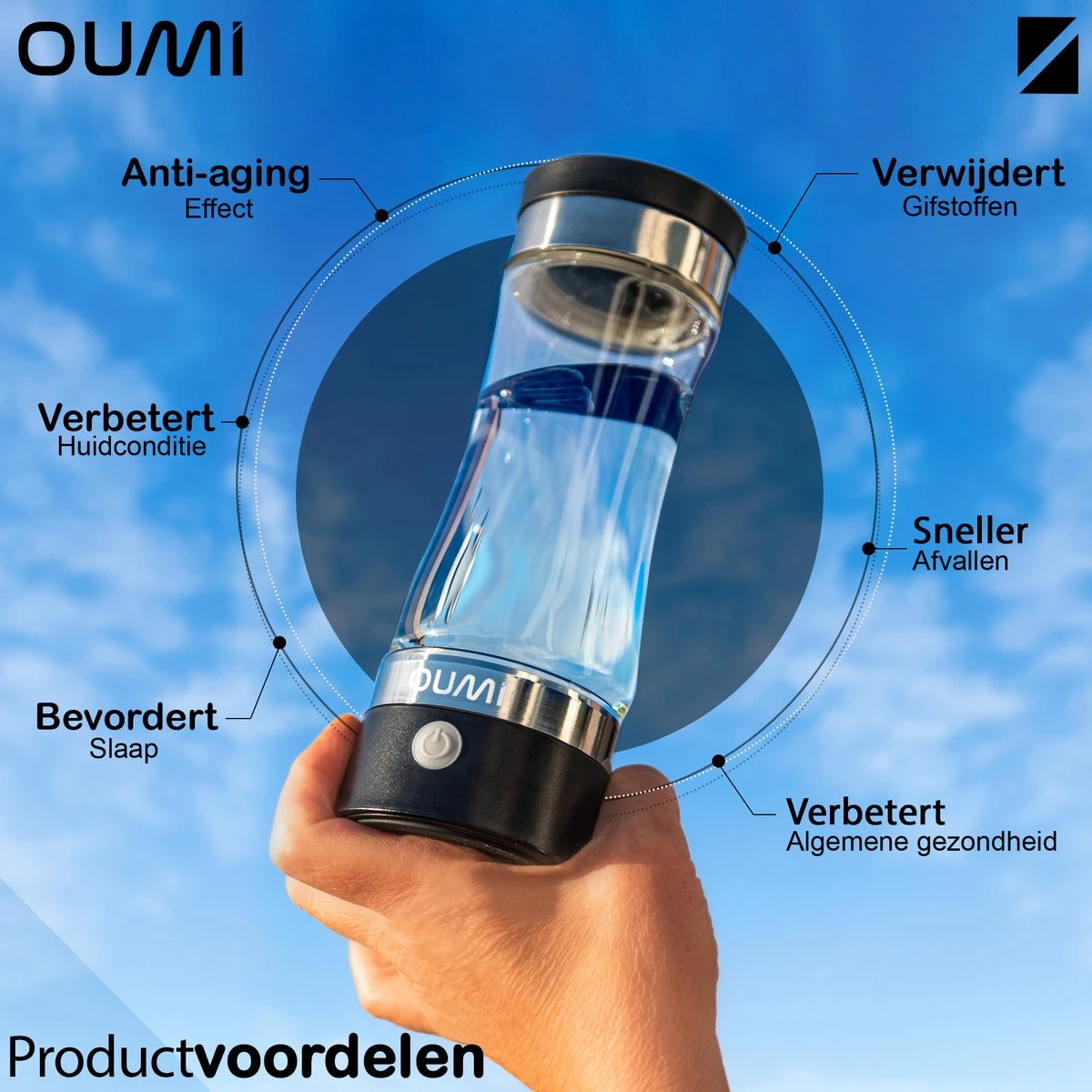 OUMI® Waterstof Generator Drinkfles - Waterfilter - Waterfles - Zuiver En Schoon Drinkwater - Verminderd Vrije Radicalen - Zwart 9 OUMI® Waterstof Generator Drinkfles - Waterfilter - Waterfles - Zuiver En Schoon Drinkwater - Verminderd Vrije Radicalen - Zwart - Afbeelding 7