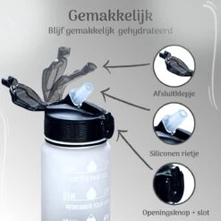 Migliore Drinkfles – Luxe Drinkfles Met Rietje – Kinderen En Volwassenen – Waterfles 600 Ml – Water Bottle – Motivatie Waterfles Met Tijdmarkeringen - 750 Ml - Ook In 1 Liter En 2 Liter -Waterfles Voor Buiten 1200x1200 308
