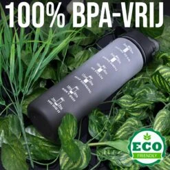 Motivatie Drinkfles - Waterfles 1 Liter - Handige Drinktuit - Bidon 1L - BPA- & Lekvrij -Waterfles Voor Buiten 1200x1200 361