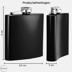 Malony® Luxe Heupfles - Veldfles - Flacon - Drinkfles - 180ML - RVS - Giftbox - Veiligheidssluiting - Zwart -Waterfles Voor Buiten 1200x1200 395