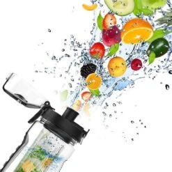Merkloos Waterfles Met Fruit Infuser - 900ml- 100% BPA Vrij - Zwart - Sportfles - Detox Waterfles-Waterfles Met Fruit Filter -Waterfles Voor Buiten 1200x1200 420