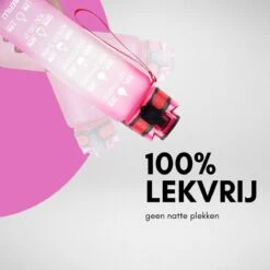 LaCardia Motivatie Waterfles Roze Paars - 1 Liter Drinkfles - Waterfles Met Tijdmarkering - Roze + Paars -Waterfles Voor Buiten 1200x1200 422