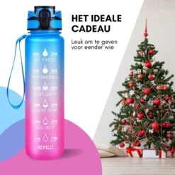 LaCardia Motivatie Waterfles Blauw Roze - 1 Liter Drinkfles - Waterfles Met Tijdmarkering - Blauw + Roze -Waterfles Voor Buiten 1200x1200 435