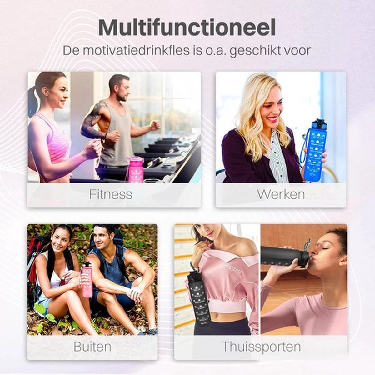 Splash® - Luxe Drinkfles - Motivatie Waterfles - Water Bottle - Waterfles 1 Liter - Bidon- Motivatie Drinkfles - Tijdmarkering - Fruitfilter- Paars/Blauw - Inc. KOOK E-BOOK! 9 Splash® - Luxe Drinkfles - Motivatie Waterfles - Water Bottle - Waterfles 1 Liter - Bidon- Motivatie Drinkfles - Tijdmarkering - Fruitfilter- Paars/Blauw - Inc. KOOK E-BOOK! - Afbeelding 7