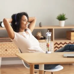 Waterfles Met Rietje - Fruit Filter - Tritan Drinkfles - Volwassenen - Wit - Kerstcadeau -Waterfles Voor Buiten 1200x1200 459