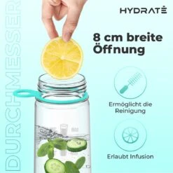 HYDRATE 900ml Drinkfles Met Tijdmarkeringen - Sport Waterfles Met Rietje, BPA-vrije Drinkfles Rietje Gemaakt Van Tritan Ideaal Voor Sportschool, Kantoor, Wandelen, Fitness, Sportfles (Mint Groen) -Waterfles Voor Buiten 1200x1200 470