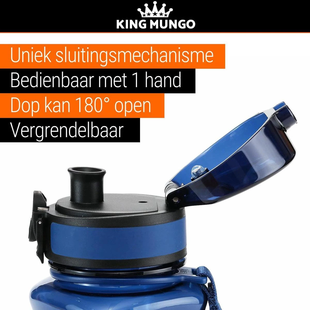 Drinkfles Herbruikbare Waterfles | 500 Ml Donker Blauw | Vaatwasserbestendig Drinkbus Bidon | King Mungo KMDF004 7 Drinkfles Herbruikbare Waterfles | 500 Ml Donker Blauw | Vaatwasserbestendig Drinkbus Bidon | King Mungo KMDF004 - Afbeelding 5