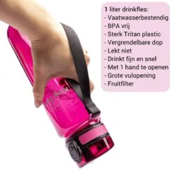 1 Liter Drinkfles - Vaatwasserbestendig - Sport Bidon Drinkbus King Mungo 1000ml Paars/rood -Waterfles Voor Buiten 1200x1200 527
