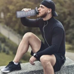 Swilix ® Drinkfles - 1 Liter - Waterfles Met Tijdmarkering - Grijs - 2022 Model -Waterfles Voor Buiten 1200x1200 530