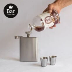 Bar Essentials® Heupfles RVS - Zakflacon - Platvink - Heupflacon - Gifbox -Waterfles Voor Buiten 1200x1200 541