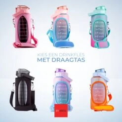 By Bresi - Waterfles 2 Liter MET Sleeve Groen/Paars - Gratis Armband - Waterfles Met Rietje -Drinkfles Met Rietje - Grote Waterfles - Bottle 2 Liter - Sportbidon - Sportfles Fitness - Waterkan - Gallon - Schenkfles - Waterflessen - Drinkbus -Waterfles Voor Buiten 1200x1200 568