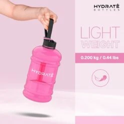 HYDRATE 2,2 Liter Waterfles - Nu Met Easy Drink Cap - Duurzaam En Extra Sterk - BPA Vrij - Ideaal Voor: Sportschool, Dieet, Bodybuilding, Buitensporten, Wandelen En Kantoor, Transparant Roze -Waterfles Voor Buiten 1200x1200 583