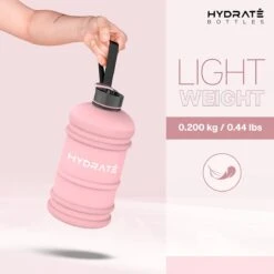 HYDRATE 2,2 Liter Sportfles - Duurzaam En Extra Sterk - BPA Vrij - Ideaal Voor: Sportschool, Dieet, Bodybuilding, Buitensport, Wandelen En Kantoor - Grote Waterfles (Mat Roze) -Waterfles Voor Buiten 1200x1200 634