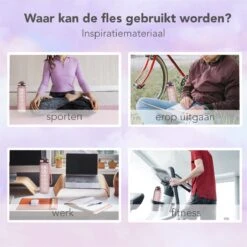 Seniq Motivatie Waterfles - 1 Liter - Drinkfles Met Tijdmarkering - Rietje - Roze -Waterfles Voor Buiten 1200x1200 65