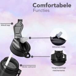 Seniq Motivatie Waterfles - 1 Liter - Drinkfles Met Tijdmarkering - Rietje - Roze Lichtblauw 14 Seniq Motivatie Waterfles - 1 Liter - Drinkfles Met Tijdmarkering - Rietje - Roze Lichtblauw -Waterfles Voor Buiten 1200x1200 738