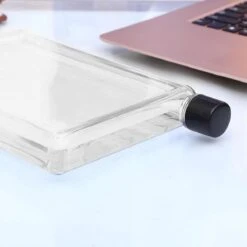 Waterfles Plat – Transparant – Minimalistisch Uiterlijk - Gemakkelijk Mee Te Nemen - Inhoud 420 Milliliter – 20 X 14,8 Cm -Waterfles Voor Buiten 1200x1200 75