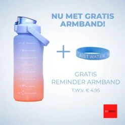 By Bresi - Waterfles 2 Liter Blauw/Oranje - Gratis Armband - Waterfles Met Rietje - Grote Waterfles - Sportbidon - Twee Liter Waterfles - Sportfles - Sportfles Fitness - Bottle 2 Liter- Drinkfles - Schenkfles - Drinkbus - Waterflessen -Waterfles Voor Buiten 1200x1200 782