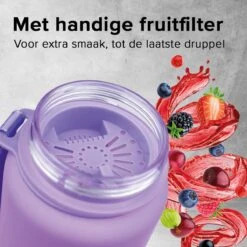 Nimma® Motivatie Waterfles - 1 Liter Drinkfles - Met Tijdmarkeringen En Fruitfilter - Roze Paars 15 Nimma® Motivatie Waterfles - 1 Liter Drinkfles - Met Tijdmarkeringen En Fruitfilter - Roze Paars -Waterfles Voor Buiten 1200x1200 799
