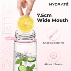 HYDRATE 900ml Drinkfles Met Tijdmarkeringen - Sport Waterfles Met Rietje, BPA-vrije Drinkfles Rietje Van Tritan Ideaal Voor Sportschool, Kantoor, Wandelen, Fitness, Sportfles (Zacht Roze) 20 HYDRATE 900ml Drinkfles Met Tijdmarkeringen - Sport Waterfles Met Rietje, BPA-vrije Drinkfles Rietje Van Tritan Ideaal Voor Sportschool, Kantoor, Wandelen, Fitness, Sportfles (Zacht Roze) -Waterfles Voor Buiten 1200x1200 810