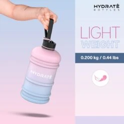 HYDRATE 2,2 Liter Waterfles - Nu Met Easy Drink Cap - Duurzaam En Extra Sterk - BPA Vrij - Ideaal Voor: Sportschool, Dieet, Bodybuilding, Buitensporten, Wandelen En Kantoor, Suikerspin -Waterfles Voor Buiten 1200x1200 813