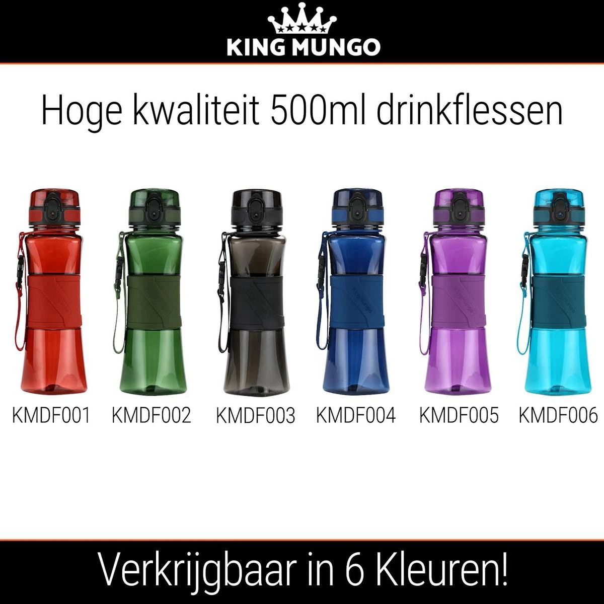 Drinkfles Herbruikbare Waterfles | 500 Ml Lichtblauw | Vaatwasserbestendig Drinkbus Bidon | King Mungo KMDF006 6 Drinkfles Herbruikbare Waterfles | 500 Ml Lichtblauw | Vaatwasserbestendig Drinkbus Bidon | King Mungo KMDF006 - Afbeelding 4